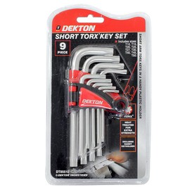 DEKTON DT85513 Short Torx Key Set, Black/Red