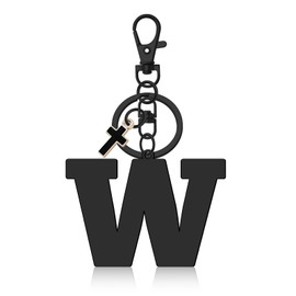 Initial Letter Keyring Letter A-Z Alphabet Key Ring for Purse Handbags Bag Wallet Alphabet Monogram Letter Key Chain for Christian Girls Christmas Graduation Gifts Birthday Religious Gifts (Letter W)