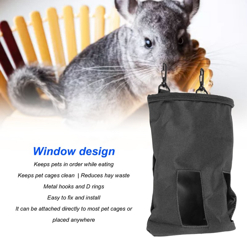 Rabbit Hay Feeder Bag Guinea Pig Hay Bag Hanging Feeder