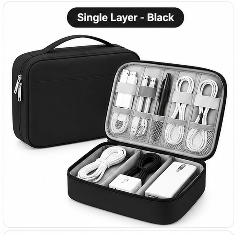 Travel Electronics Organizer Bag for Cables and Chargers – Waterproof
