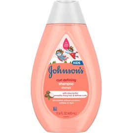 Johnson's Baby - Champú para niños sin lágrimas que define los rizos con manteca de karité, 13.6 onzas líquidas