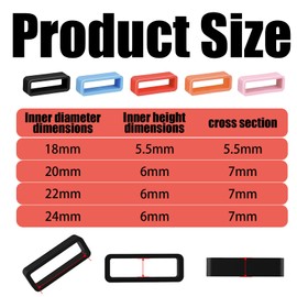20 Pcs Watch Band Holder, Watch Strap Holder, Silicone Replacement Watch Band Strap Loops, Watch Band Keepers, Watch Strap Retainer Loop Fastener Rings for Smart Sport Watch, 18mm/20mm/22mm/24mm