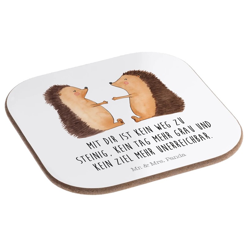 Mr. & Mrs. Panda Glass Coaster Hedgehog Love Gift Wife