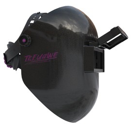 Tefuawe Black Flip Up Chopped Fiberglass Sugar Scoop Welding Helmet, Medium Cut top and Bottom Sugar Scoop Pipeline Welding Hood