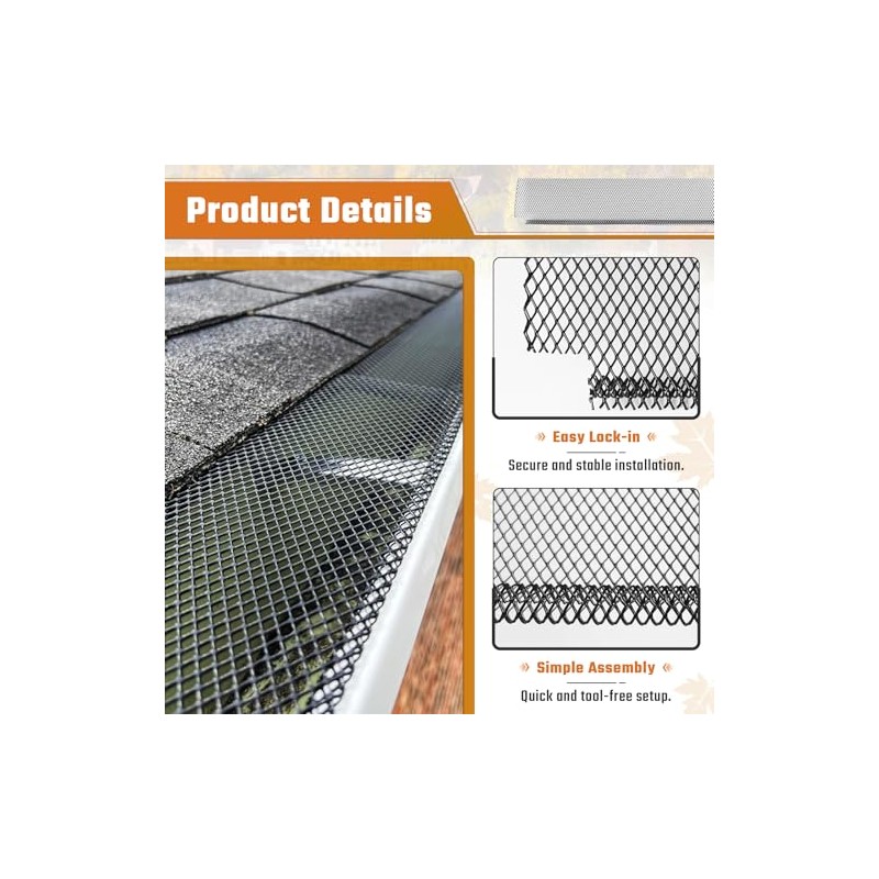 Lock-in Gutter Guard - 6” x 120 ft Durable Coated