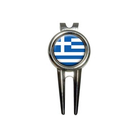 Greece Greek Flag Golf Divot Repair Tool and Ball Marker