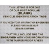 Unbranded SERIAL NUMBER VIN BLANK PLATE IDENTIFICATION VEHICLE ID TAG