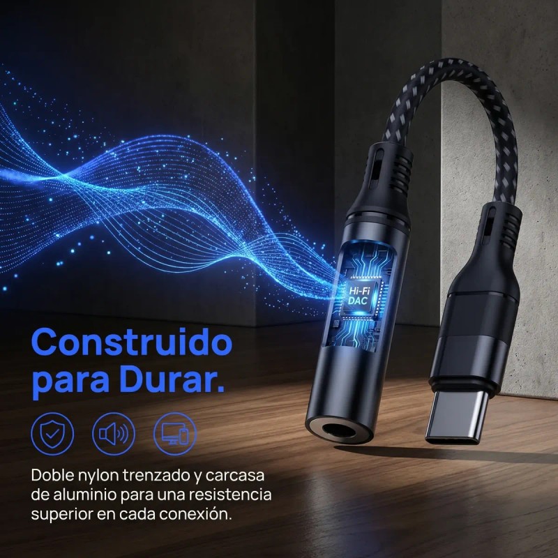 2 Adaptadores Audio Usb-c A 3.5mm Celular/pc Aurpai