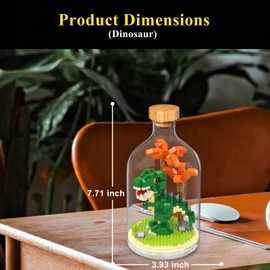 OLTLYUNH Creative Dinosaur Toy Building Set,Adult Mini Animal Friend Set,Party Favors Gift for Kids, Dinosaur Lover Office Home Decor Building Block Kits,New Year Easter Birthday Gift for Boys Girls