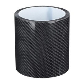Qiilu 10 cm x 3 m Carbon Fibre Strips, Anti-Scratch Carbon Fibre Protective Film, Dry Carbon Fibre Detailing Wrap Tape, Car Door Edge Protection Sticker, Black Carbon Fibre