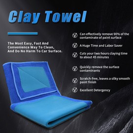 ANTSHINY Clay Bar Towel, AutoCare Fine Grade Microfiber Clay Towel Automotive Detailing Heavy Duty Premium Microfiber Magic Towel Clay Bar Alternative for Car Detailing,（Blue）