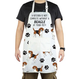 Beagle Apron with Pockets Beagle Gifts Dog Lovers Cooking Baking Apron For Animal Dog Lovers Hostess Gift (Beagle Apron CA)