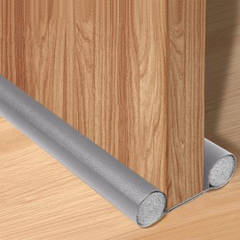 WOTOW Door Draft Stopper, Waterproof Draft Blocker for Door Window Bottom, Twin Leather Door Bottom Seal Strip with Foam Strips to Noise Light Odor Reductio and Insects Enter