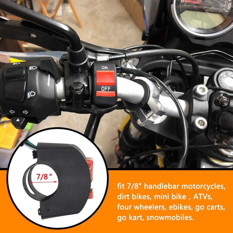 HOLATO 22mm 7/8 Throttle Handle Grips Cable Clamp On Off
