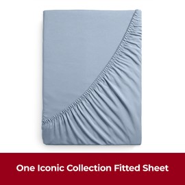 Mellanni King Size Fitted Sheets - All Around Elastic - 40 Cm Extra Deep - Soft Brushed Microfiber, Shrinkage & Fade Resistant - (150x200 cm, Blue Hydrangea)