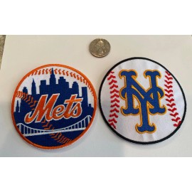 Unbranded (2)-NEW YORK METS Vintage Style Embroidered Iron On Patches 3.5" X 3.5” Awesome!