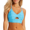 JESSICA SIMPSON Women's Standard Side Shirred Bikini Bottom, Blue, Medium