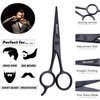 BlueZOO Beard Mustache Scissors and Comb Kit with PU Storage