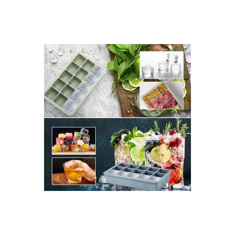 Moldes y Bandejas de Silicona para Hielo (2 uds) Con