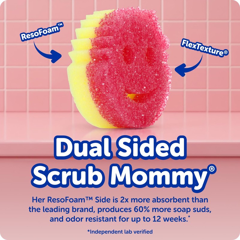 Scrub Mommy Kitchen Sponges - Dual-Sided Dish Sponges for Scrubbing