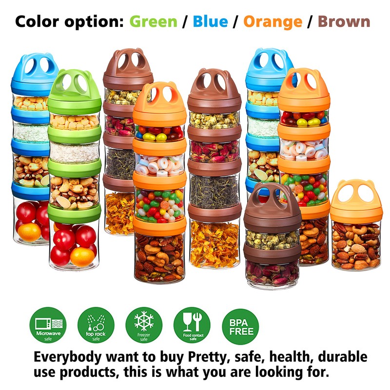 SELEWARE Portable Stackable Food Storage Containers for Snacks Formula Powder