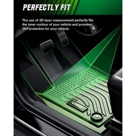 VIWIK Floor Mats Compatible for Mitsubishi Outlander 2022 2023 2024, Car Mats 3D Fit All Weather Custom Floor Liners Full Set Front & 2nd Row & 3nd Row Waterproof Anti-Slip Automotive Floor Mats TPE