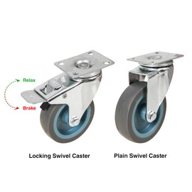 Sound Town 4 Pack 3" Swivel Caster Wheels with Brake, Replacement Caster Wheels for Strk-M Series Rack Case, Home Furniture, Industrial Trailer (STLC3-4PACK)