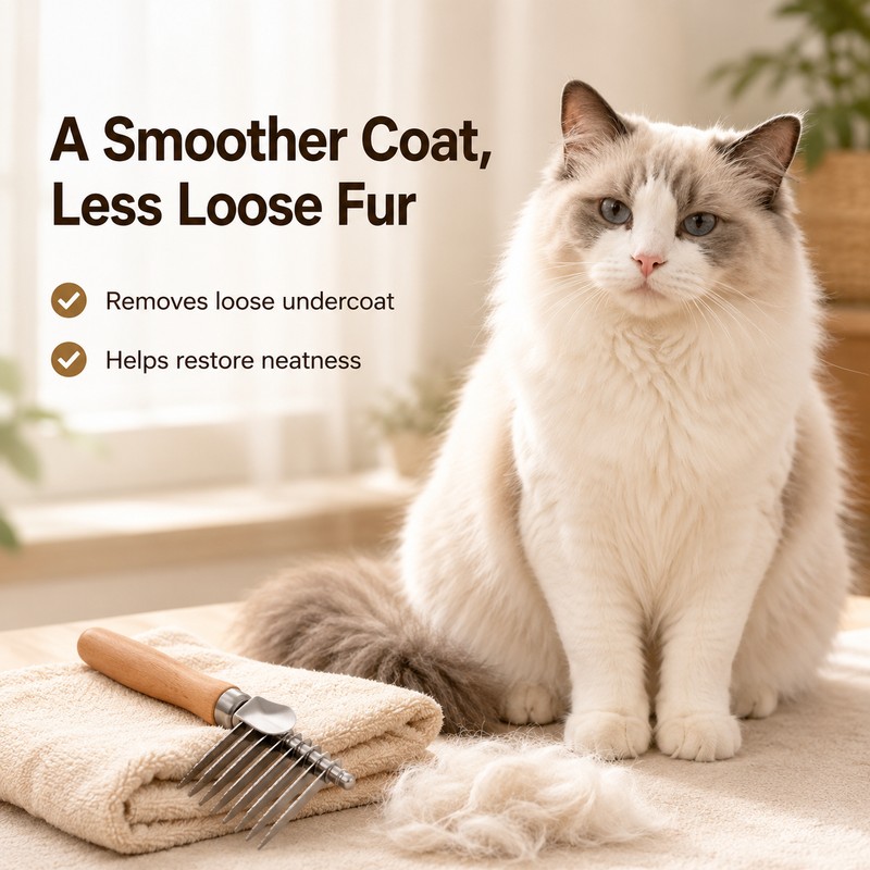 Undercoat Rake for Dogs and Cats - Stainless Steel Dematting