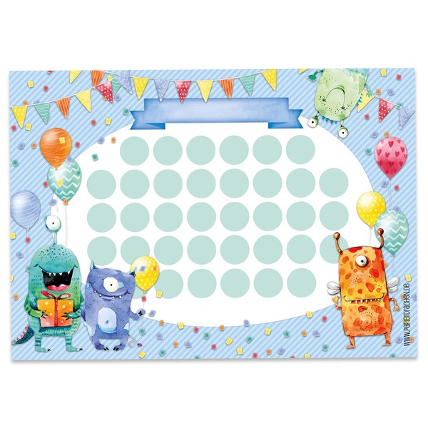 Papierdrachen Reward board set for children as tear-off pad, 10