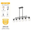 BONLICHT Black Farmhouse Chandelier for Dining Room,Modern 6-Light Linear Pendant