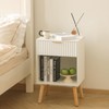 Fultyle White Nightstand, Modern Bedside Table with Drawer and Opening
