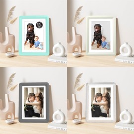 vilkok 5x7 Picture Frame or 4x6 with Mat,Set of 10,5-Second Assembly, One-Click Stress Relief Tabletop Picture Frames, Anxiety Relief Gift & Home Office Decor,Come in 8 Colors