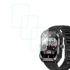 smaate Tempered Glass Screen Protector Compatible with Bgulong FreeDvigor H22 2.02” Rugged Smart Watch, 3pcs, 9H