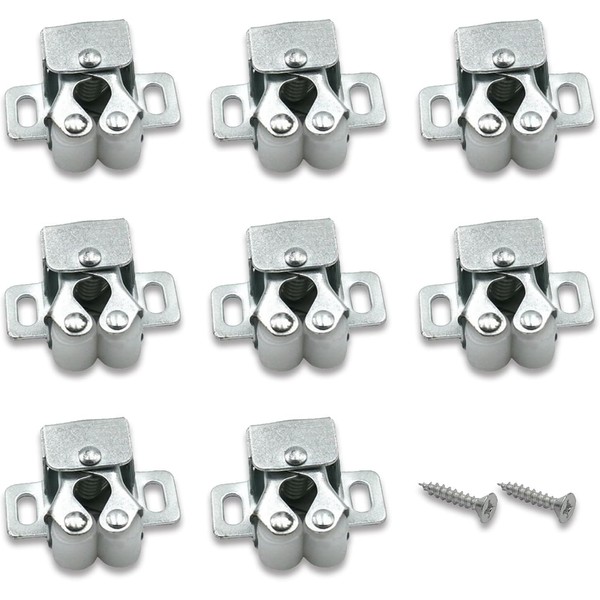 8Pcs Cabinet Latch Double Roller, Double Roller Strong Hold Cupboard