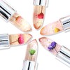 firstfly Pack of 6 Crystal Flower Jelly Lipstick, Long Lasting