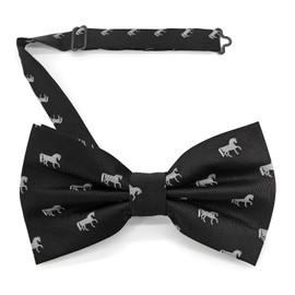 KOOELLE Black Bow Ties For Men Horseshoe Jacquard Bow Tie Horse Racing Festival bowtie Party