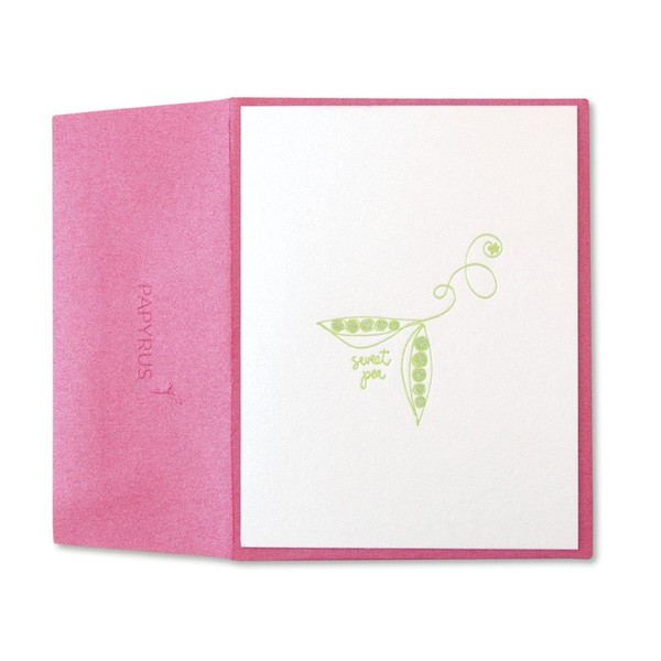 Papyrus Sweet Pea Letterpress Blank Card