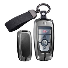 ontto Key Fob Cover with Clear TPU Front Cover Smart Remote Car Key Case Fit for Ford Explorer Fusion Escape Edge Expedition F150 F250 F350 F450 F550 Maverick Mustang Car Accessories,Black