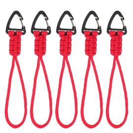 PATIKIL Paracord Key Chain, Pack of 5 Survival Lanyard Key Chain Cord with Hooks, Suitable for Camping, Hiking, Clip, Keys, Backpack, Tool, Outdoor,