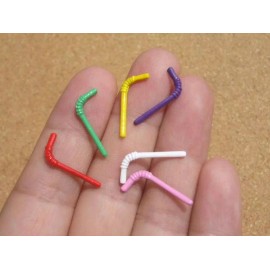 SMA 6 Pc 1:12 Dollhouse Miniature Metal Straws A9