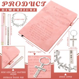 Tisancy 5 Pcs Music Lover Gifts Music Journal Jewelry Gift Stuffs for Women Men Musicians Singer Teacher Student(Pink)
