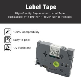 BROVACS 1 Pack Black on Transparent Laminated Label Tape Compatible with Brother P-Touch Label Printers TZ 111 TZe 111 6 mm 1/4 Inch OPA4111