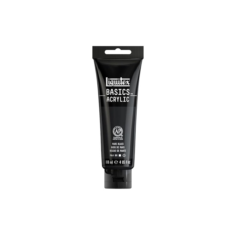 Liquitex BASICS Pintura Acrílica, Tubo de 118ml (4 oz), Negro
