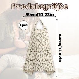 Nursing Cover for On the Go Muslin Cover for Breastfeeding Babies, Khaki Nursing Cover, 100% Cotton Nursing Scarf, Soft and Breathable Nursing Apron, Suitable Muslin Nursing Cover for On the Go