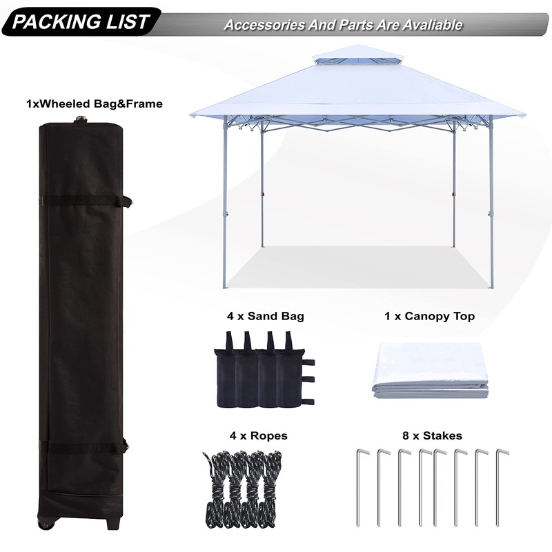 ABCCANOPY Easy Set-up 13x13 Canopy Tent 169 sq.ft Sun Shade