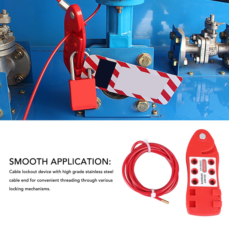 Adjustable Cable Lockout Fish Shaped Stainless Steel Safety Cable Lock