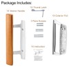 Mortise Style Reversible Sliding Patio Door Handle Set with Oak