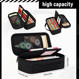 MotiMind Don't Touch Me Pencil Case Funny Pen Pouch Bag Cool Organizer 9 x 4.3 x 2.8 Inch Desk Travel Gift Don't Touch Me(Black)