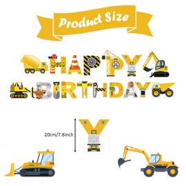 Elaliyi Construction Birthday Banner Construction Birthday Party Supplies Construction Birthday Party Supplies Banner for Boys Birthday Baby Shower Engineering Theme Party