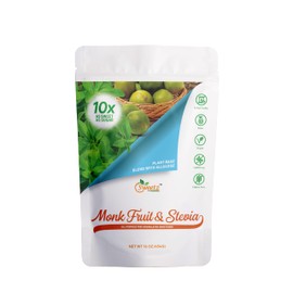 Monk Fruit–Stevia & Allulose All Purpose Sweetener – 10X Sugar Sweetness; Total Servings 1135; Zero Calorie Sweetener, Sugar-Free Substitute for Baking, Smoothies, Coffee; Low Carb Keto Diet Friendly | 1-LB